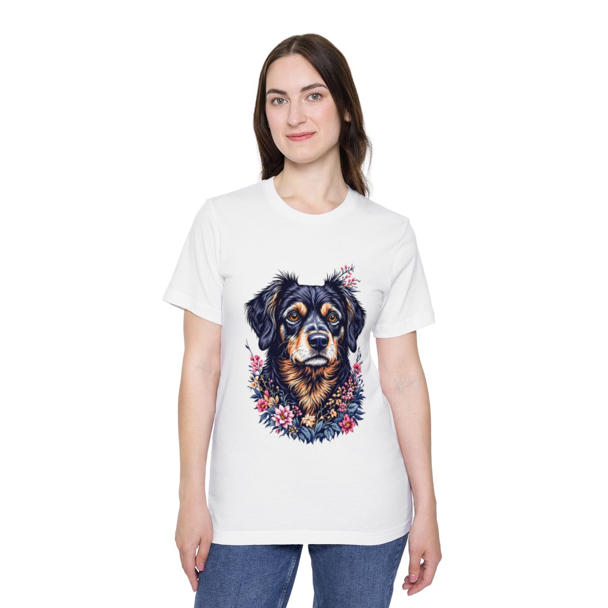 Color: White | Size: XS | Product: Lively Dog Sketch T-Shirt | Category: Unisex