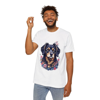 Color: White | Size: XS | Product: Lively Dog Sketch T-Shirt | Category: Unisex