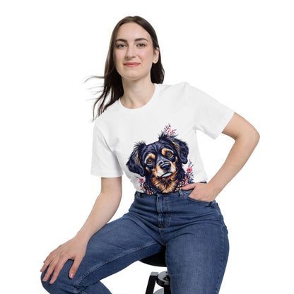 Color: White | Size: XS | Product: Lively Dog Sketch T-Shirt | Category: Unisex