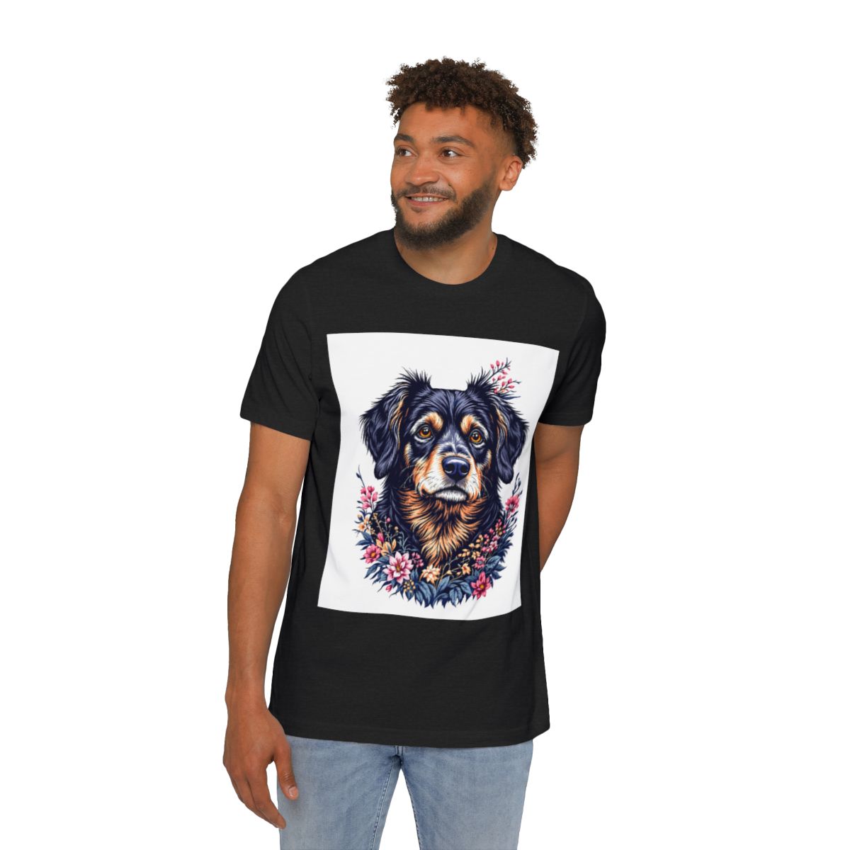 Color: Solid Black Blend | Size: XS | Product: Lively Dog Sketch T-Shirt | Category: Unisex
