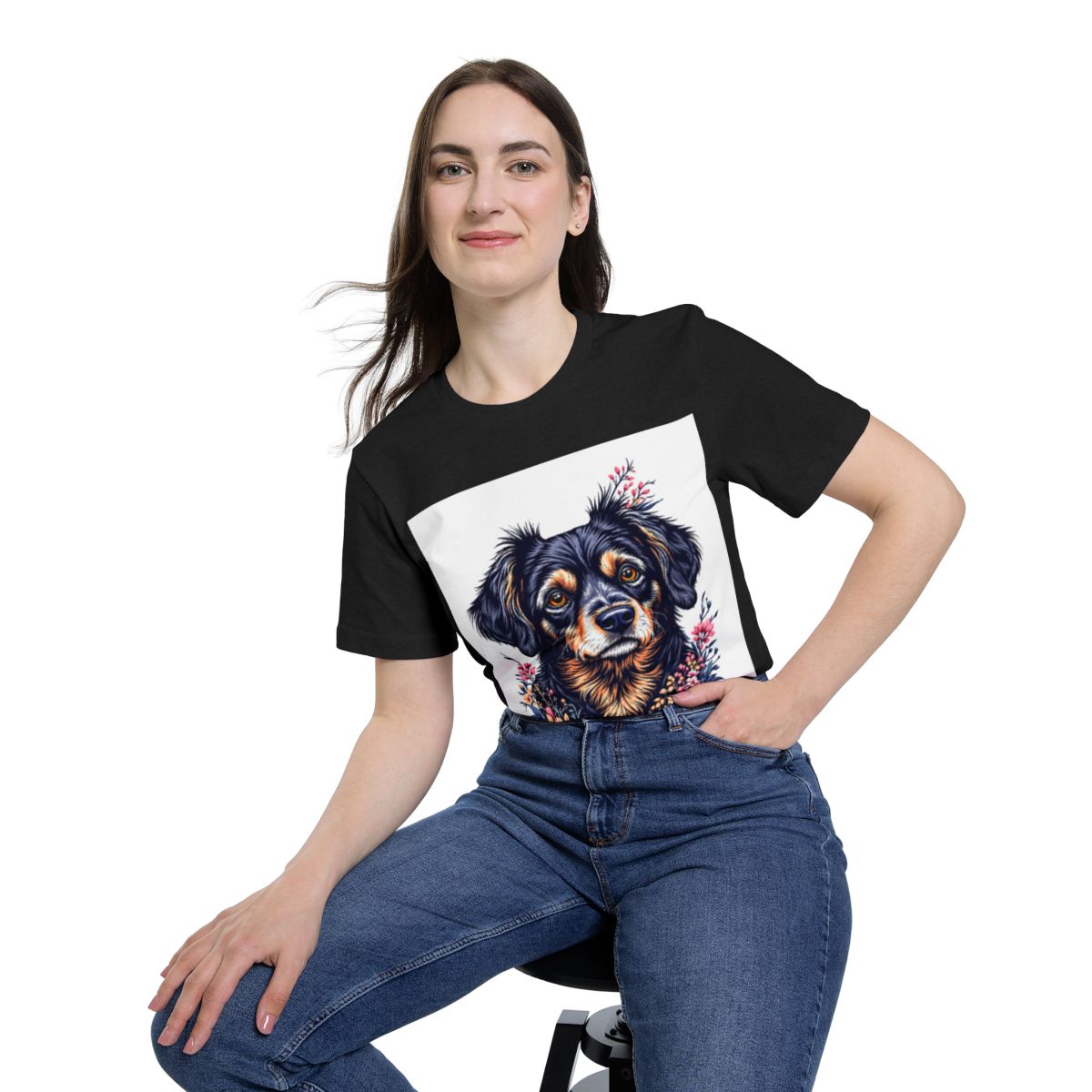 Color: Solid Black Blend | Size: XS | Product: Lively Dog Sketch T-Shirt | Category: Unisex