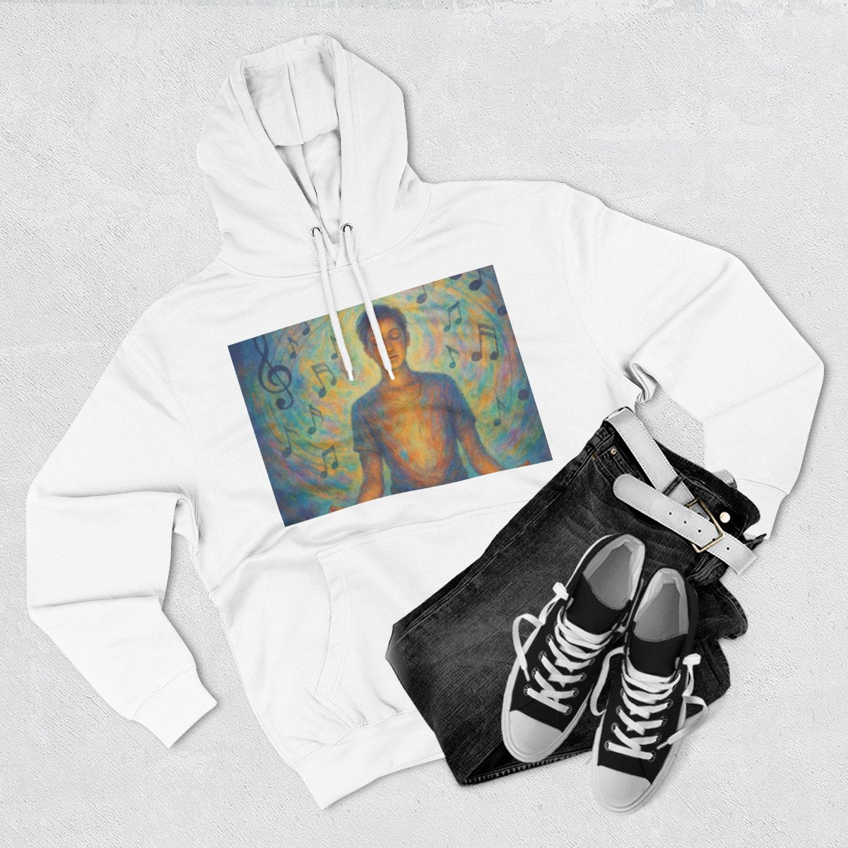 Color: White | Size: S | Product: Mental Health and Music Journey Hoodie | Category: Unisex