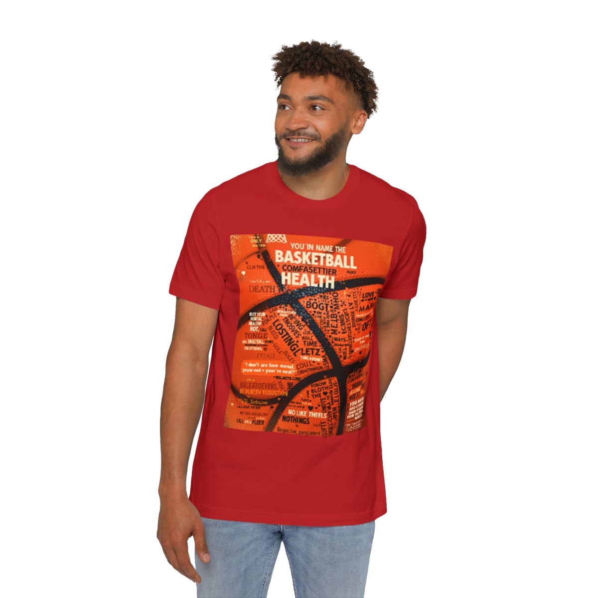 Color: Red | Size: XS | Product: Mental Health Empowerment Basketball T-Shirt | Category: Unisex