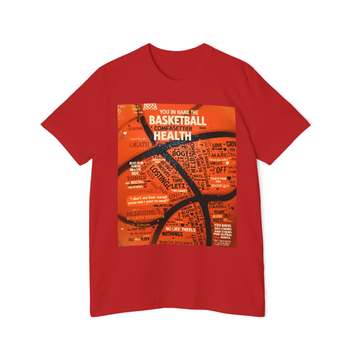 Color: Red | Size: XS | Product: Mental Health Empowerment Basketball T-Shirt | Category: Unisex