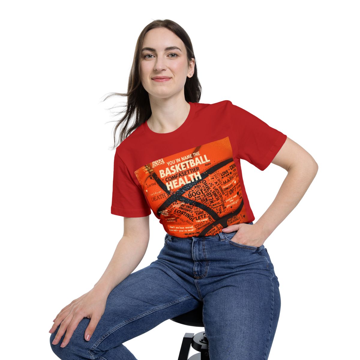 Color: Red | Size: XS | Product: Mental Health Empowerment Basketball T-Shirt | Category: Unisex