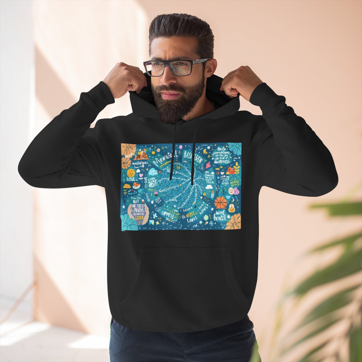 Color: Black | Size: S | Product: Mindful Basketball Art Hoodie | Category: Unisex