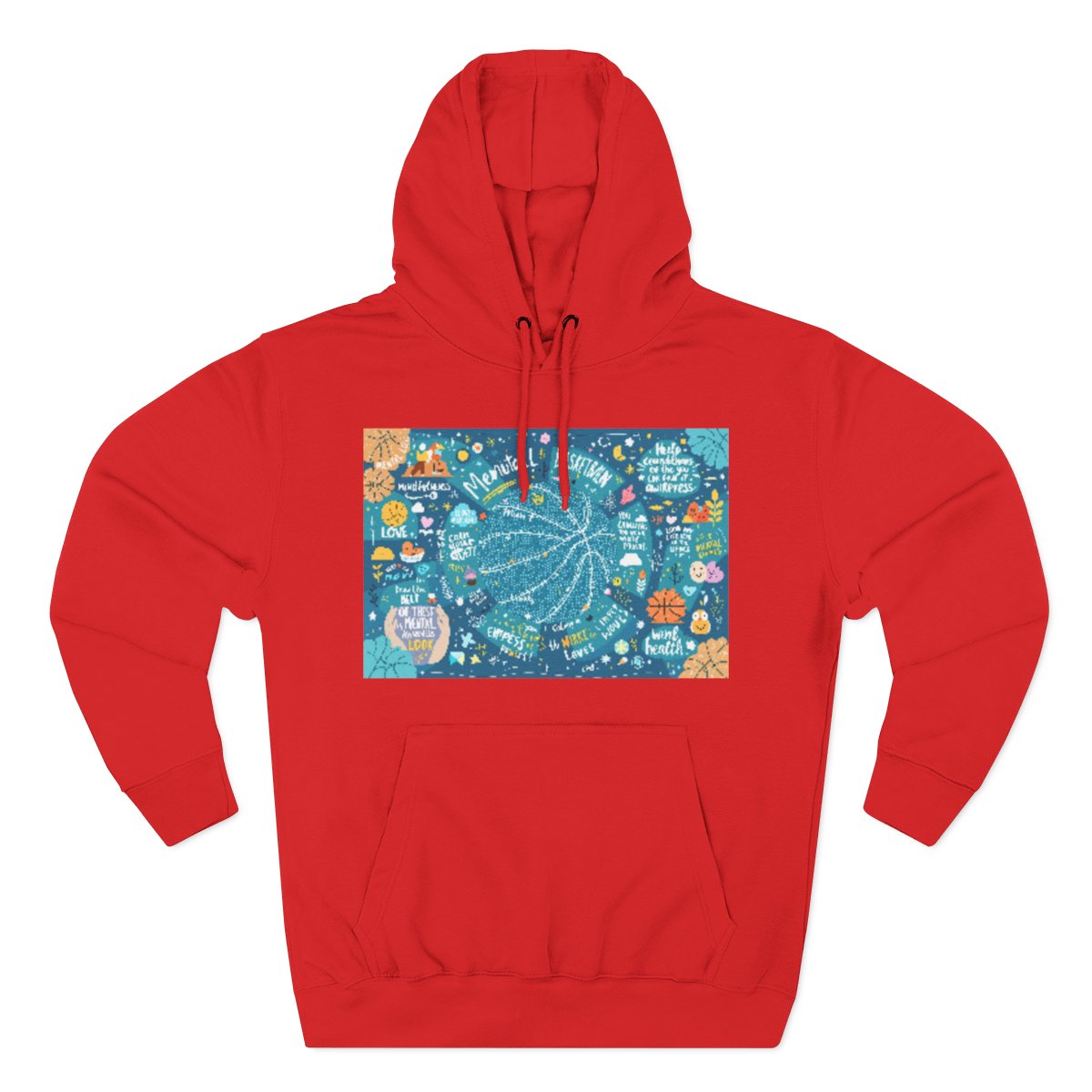 Color: Red | Size: S | Product: Mindful Basketball Art Hoodie | Category: Unisex