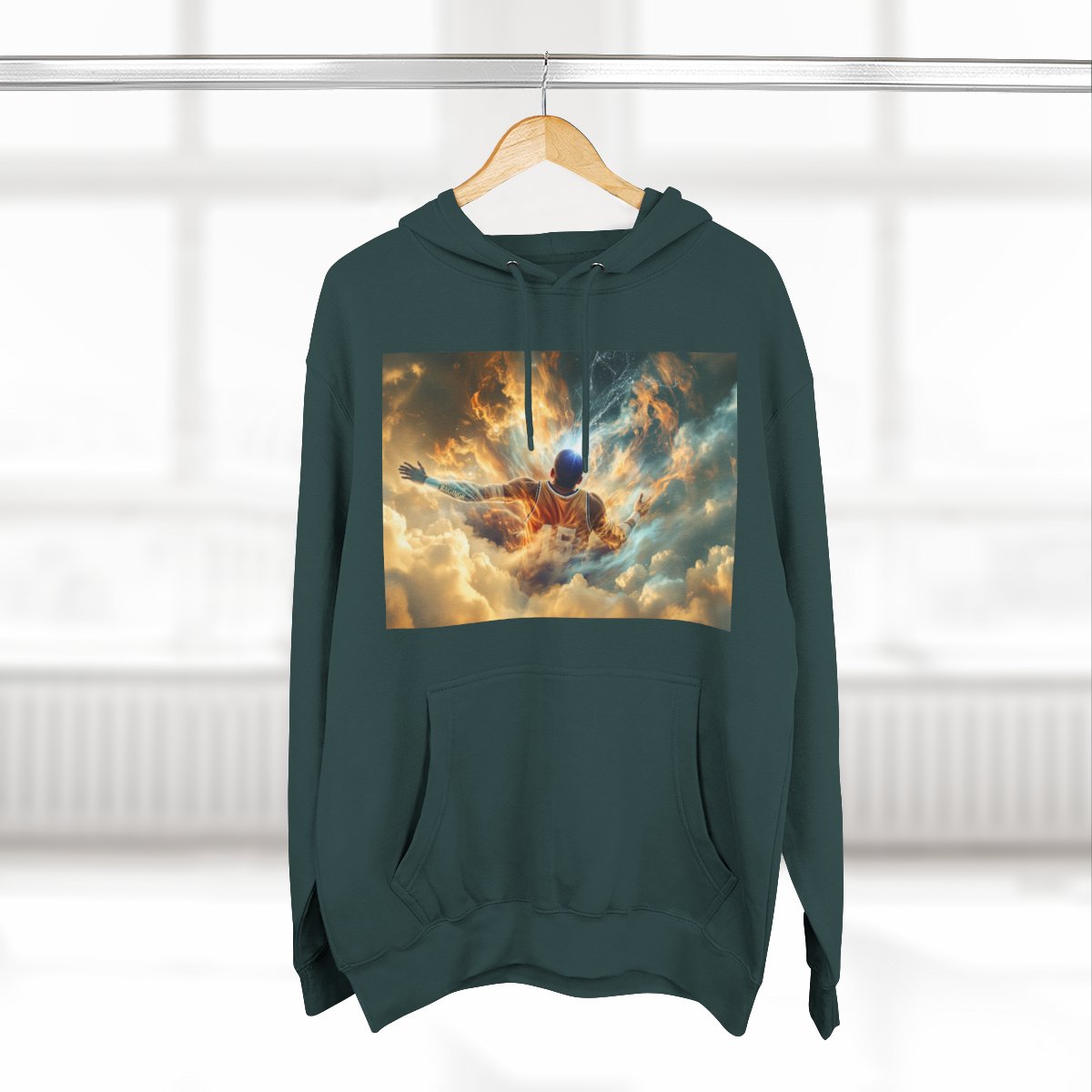 Color: Sports Green | Size: S | Product: Mindful Basketball Player Design Hoodie | Category: Unisex