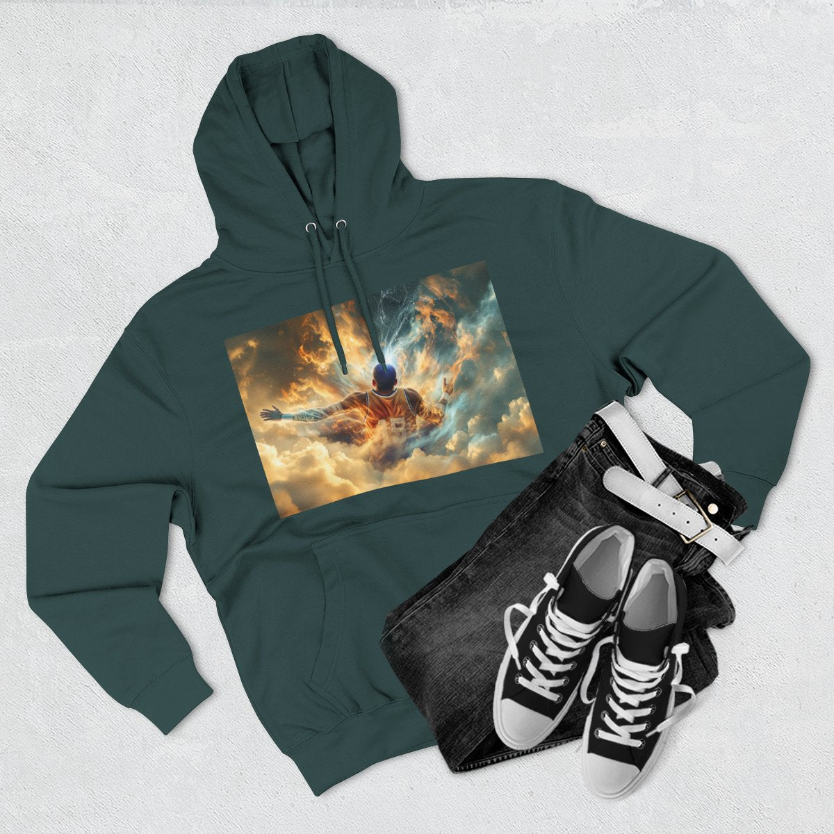 Color: Sports Green | Size: S | Product: Mindful Basketball Player Design Hoodie | Category: Unisex