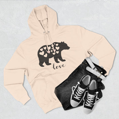 Color: Pale Pink | Minimalist Bear Silhouette Hoodie