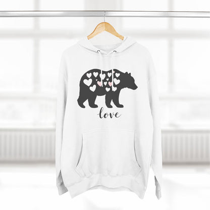 Color: White | Minimalist Bear Silhouette Hoodie