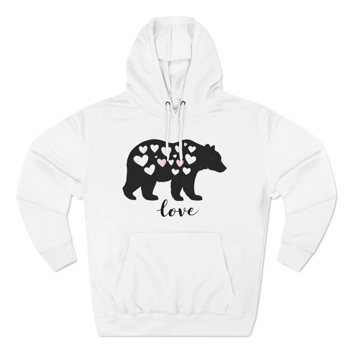 Color: White | Minimalist Bear Silhouette Hoodie