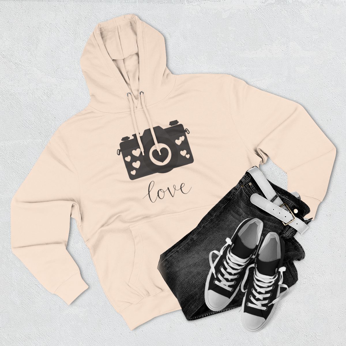 Color: Pale Pink | Minimalist Camera Design Hoodie