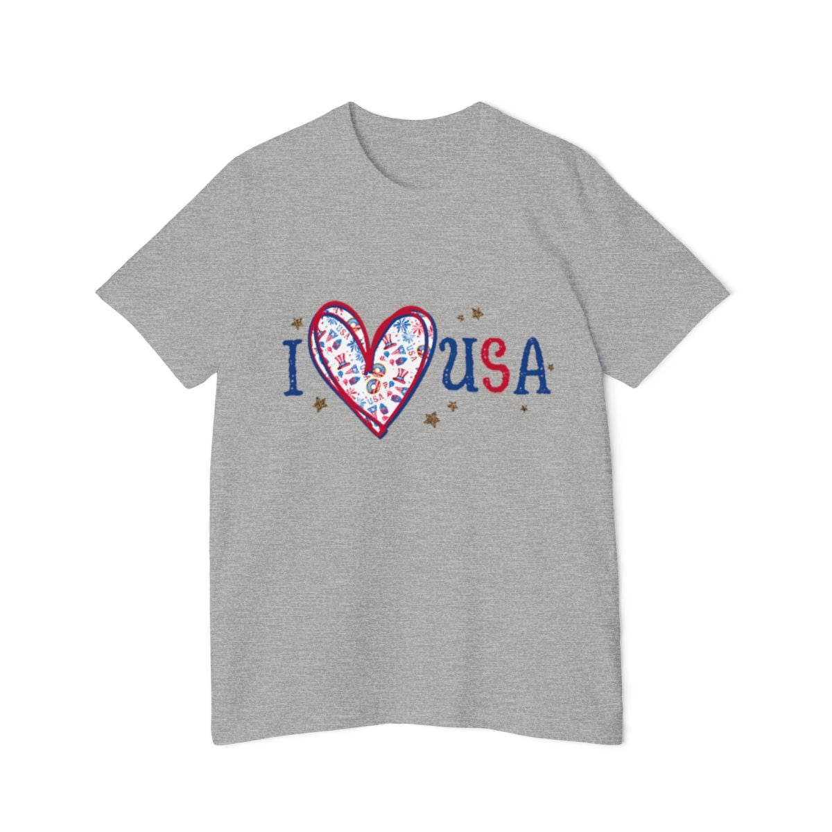 Color: Athletic Heather | Size: XS | Product: Patriotic Apple Photorealistic T-Shirt | Category: Unisex