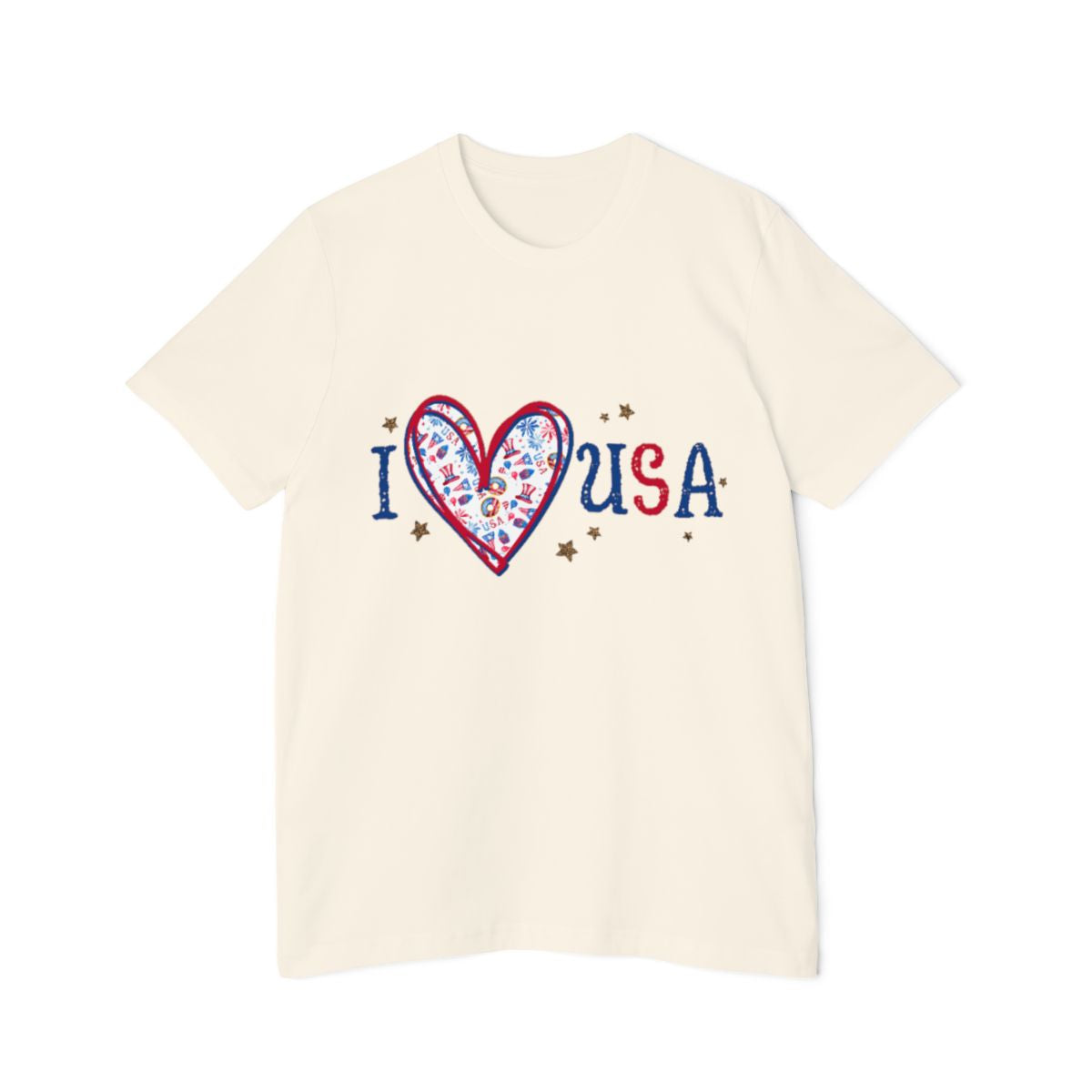 Color: Natural | Size: XS | Product: Patriotic Apple Photorealistic T-Shirt | Category: Unisex