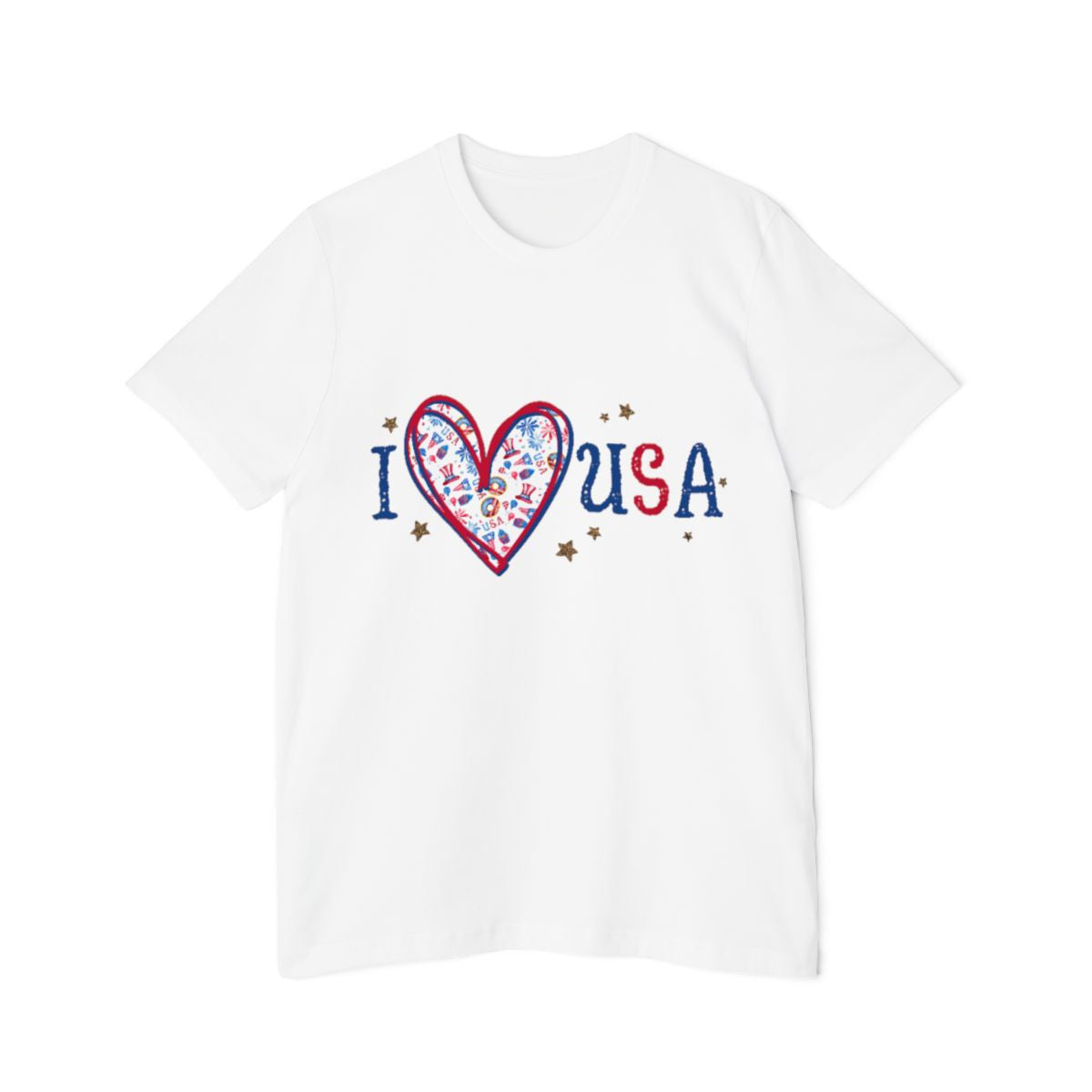 Color: White | Size: XS | Product: Patriotic Apple Photorealistic T-Shirt | Category: Unisex