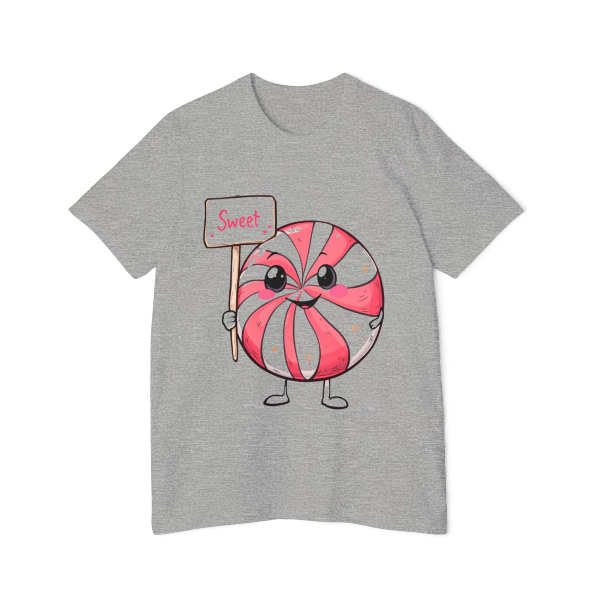 Color: Athletic Heather | Peppermint Orb Cartoon T-Shirt