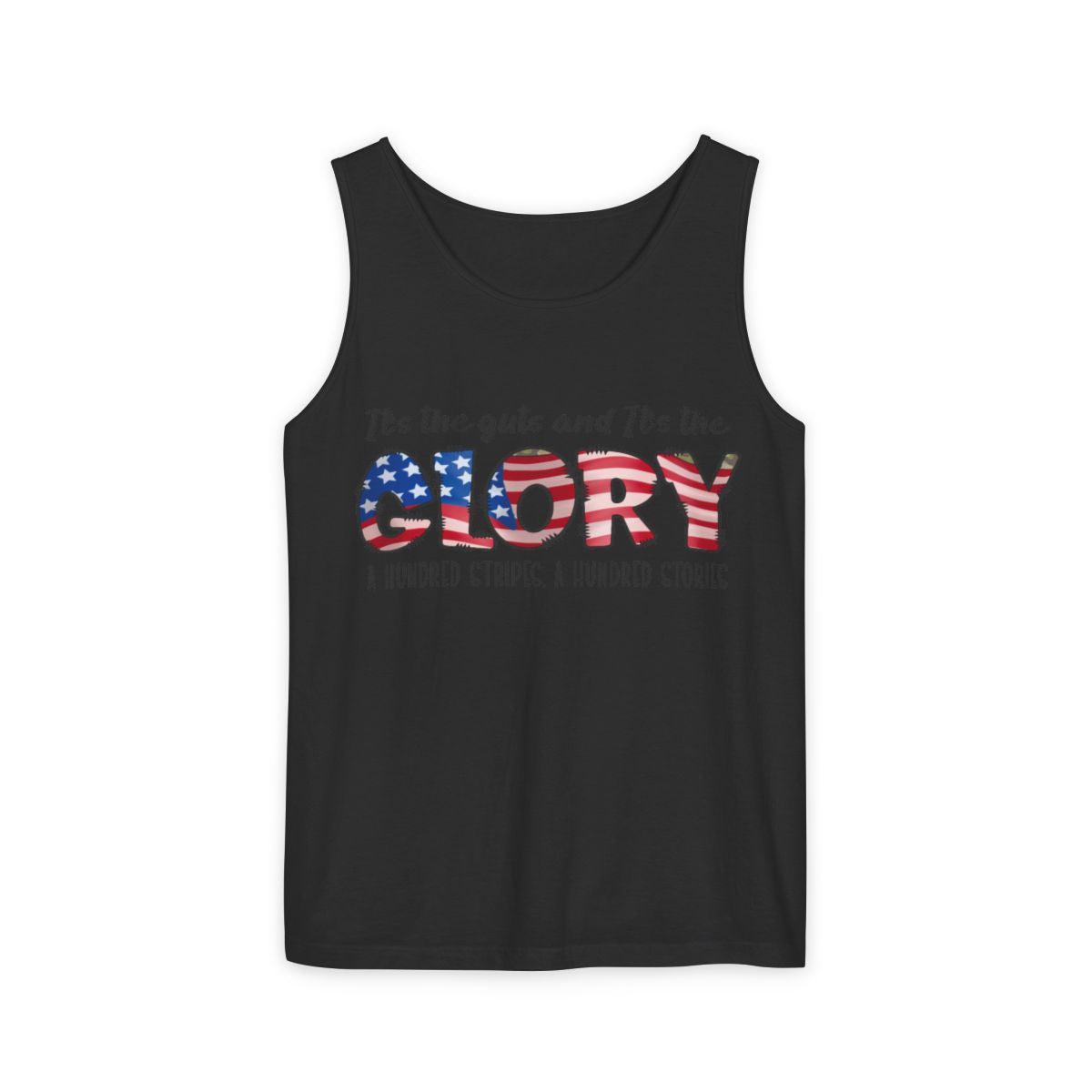 Color: Black | Size: XS | Product: Photorealistic Patriotic Wave Tanktop | Category: Unisex