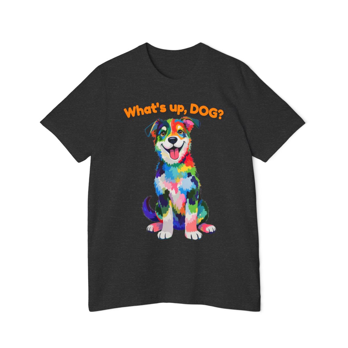 Color: Dark Grey Heather | Size: XS | Product: Playful Canine Artistic T-Shirt | Category: Unisex