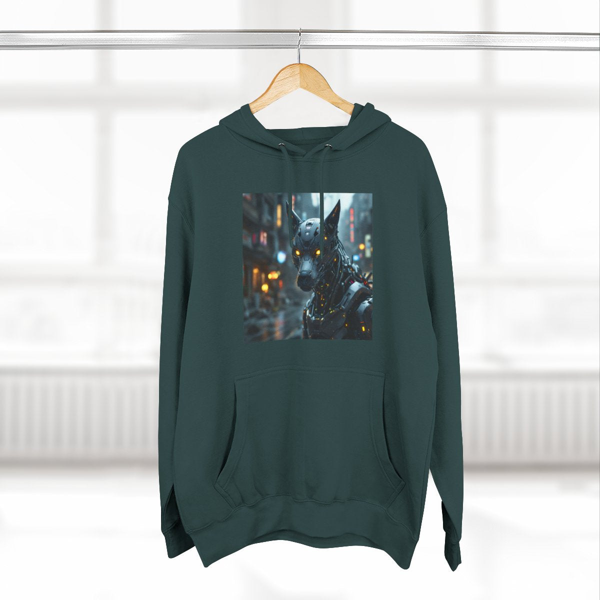 Color: Sports Green | Size: S | Product: Playful Dog Artistic Hoodie | Category: Unisex