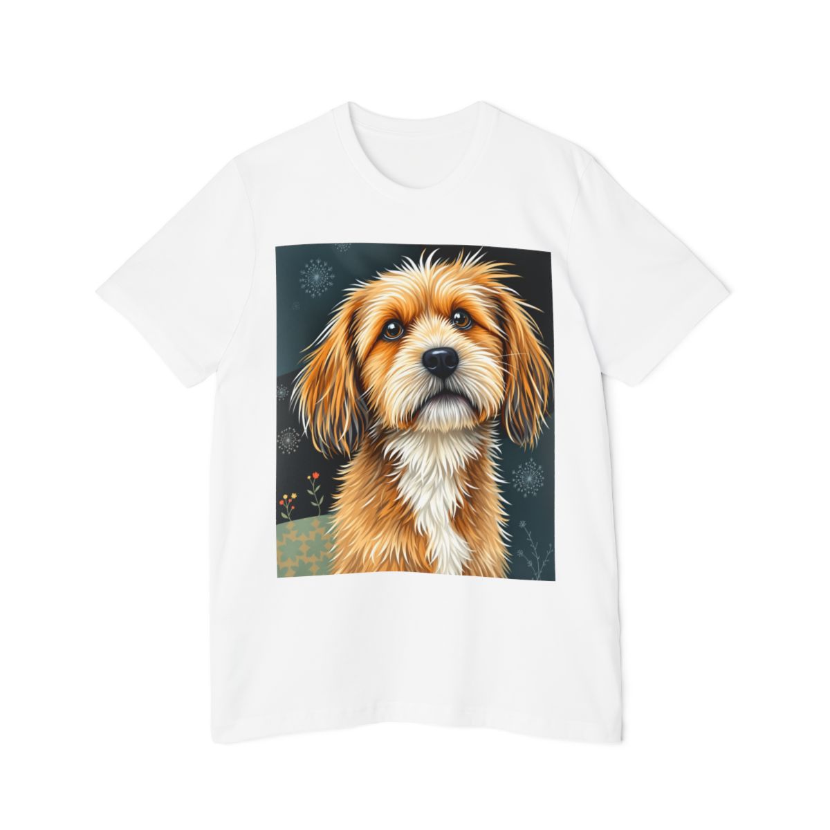 Color: White | Playful Dog Artistic T-Shirt