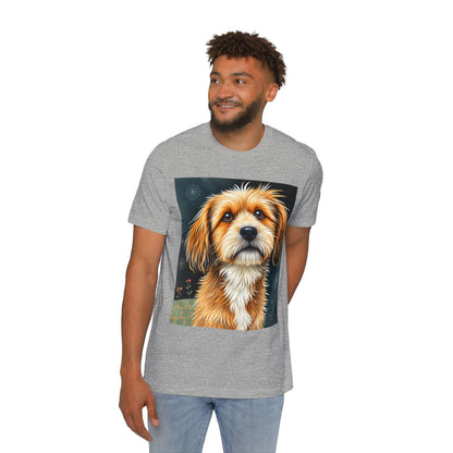 Color: Athletic Heather | Playful Dog Artistic T-Shirt