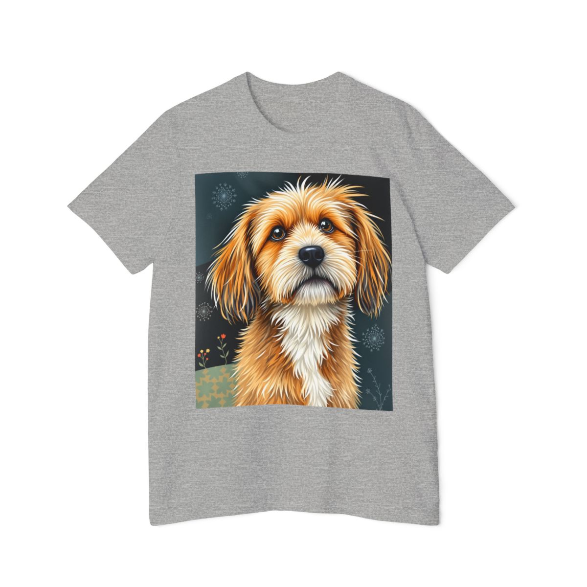 Color: Athletic Heather | Playful Dog Artistic T-Shirt