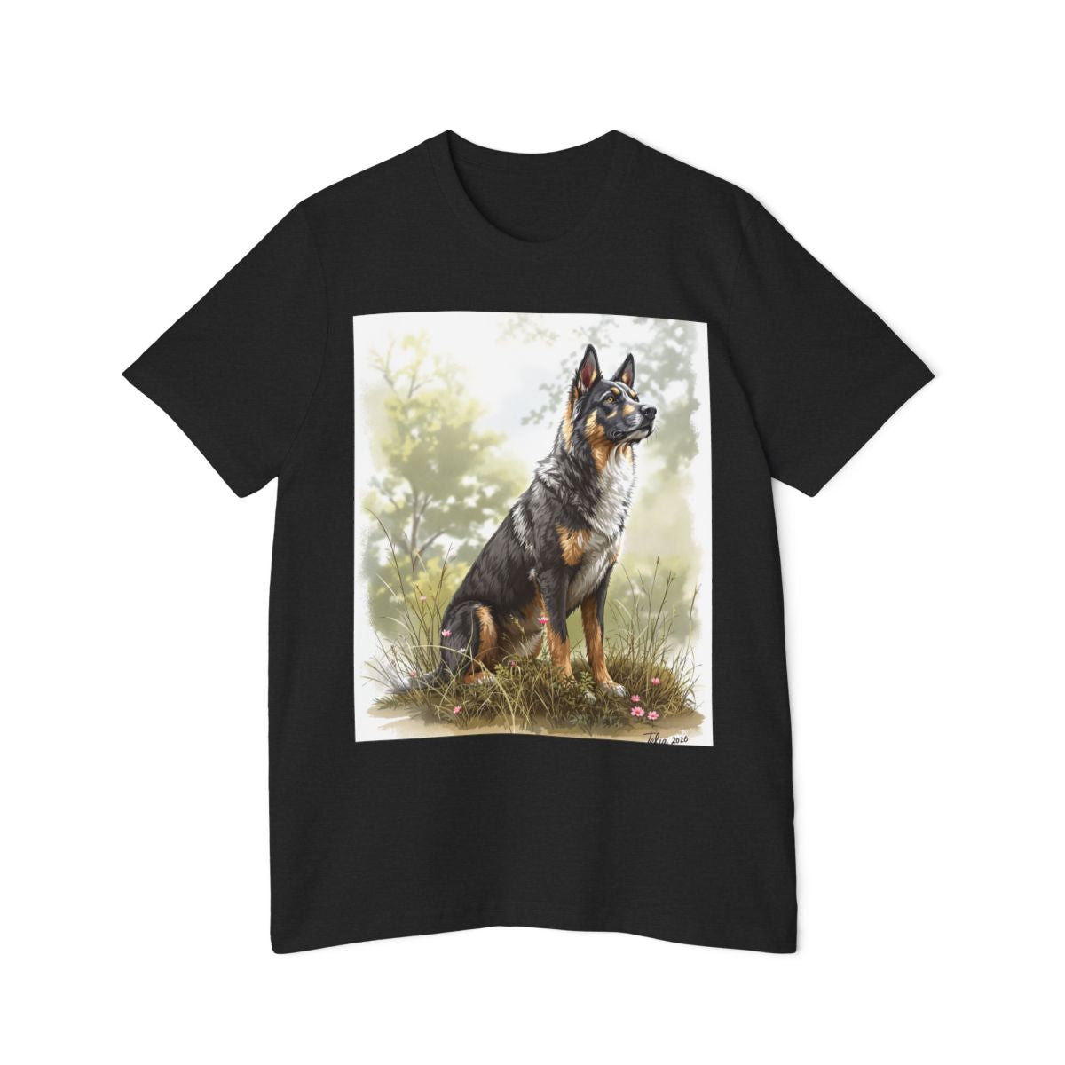 Color: Solid Black Blend | Size: XS | Product: Playful Dog Realistic T-Shirt | Category: Unisex