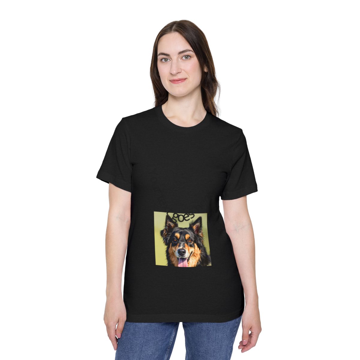 Color: Solid Black Blend | Size: XS | Product: Realistic Dog Illustration T-Shirt | Category: Unisex