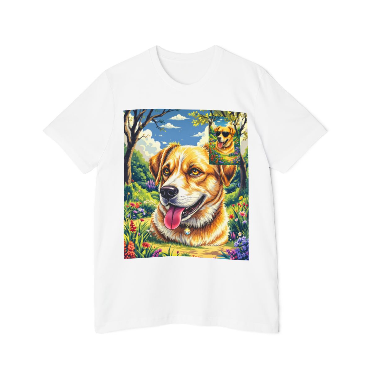 Color: White | Size: XS | Product: Realistic Dog Portrait T-Shirt | Category: Unisex