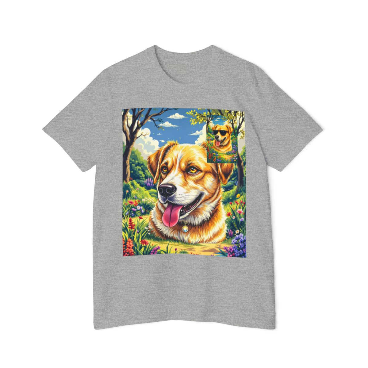 Color: Athletic Heather | Size: XS | Product: Realistic Dog Portrait T-Shirt | Category: Unisex