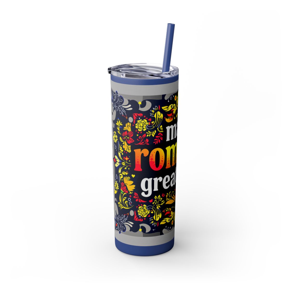 Color: Nautical Blue | Size: 20oz | Product: Romanian Pride Statement Tumbler | Category: Unisex