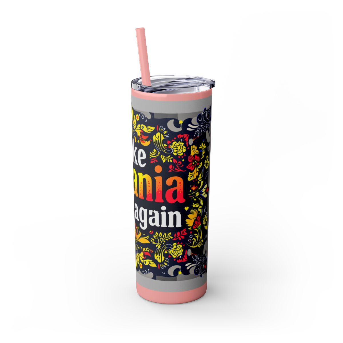 Color: Carnation Pink | Size: 20oz | Product: Romanian Pride Statement Tumbler | Category: Unisex