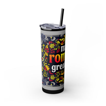 Color: Glitter Black | Size: 20oz | Product: Romanian Pride Statement Tumbler | Category: Unisex