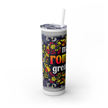 Color: White | Size: 20oz | Product: Romanian Pride Statement Tumbler | Category: Unisex