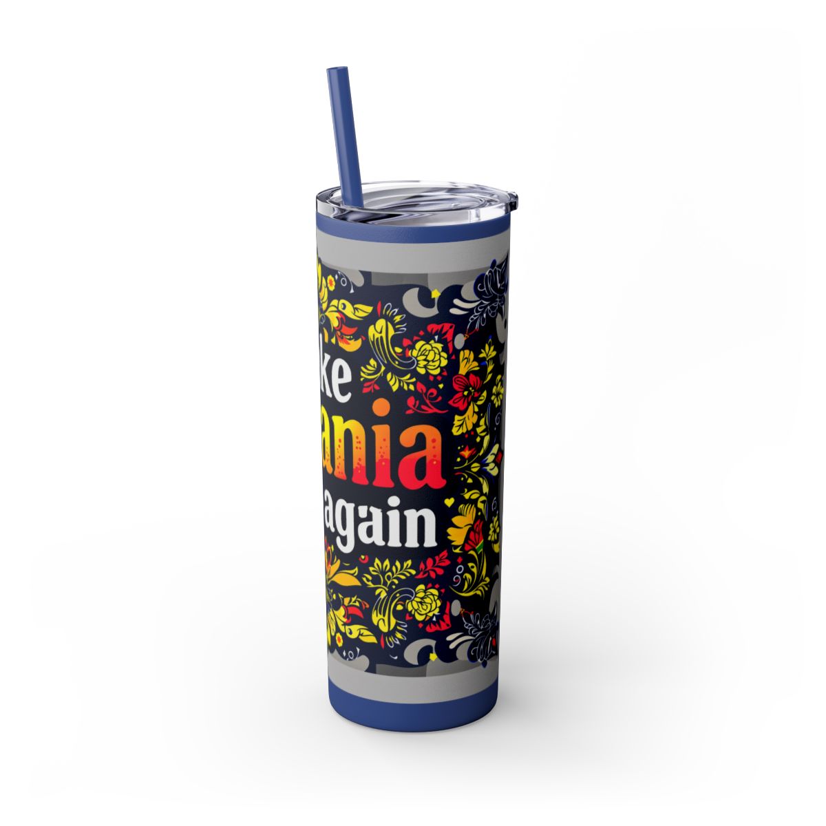 Color: Nautical Blue | Size: 20oz | Product: Romanian Pride Statement Tumbler | Category: Unisex