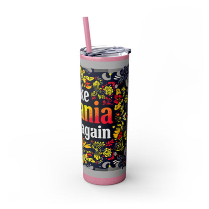 Color: Glitter Magic Pink | Size: 20oz | Product: Romanian Pride Statement Tumbler | Category: Unisex