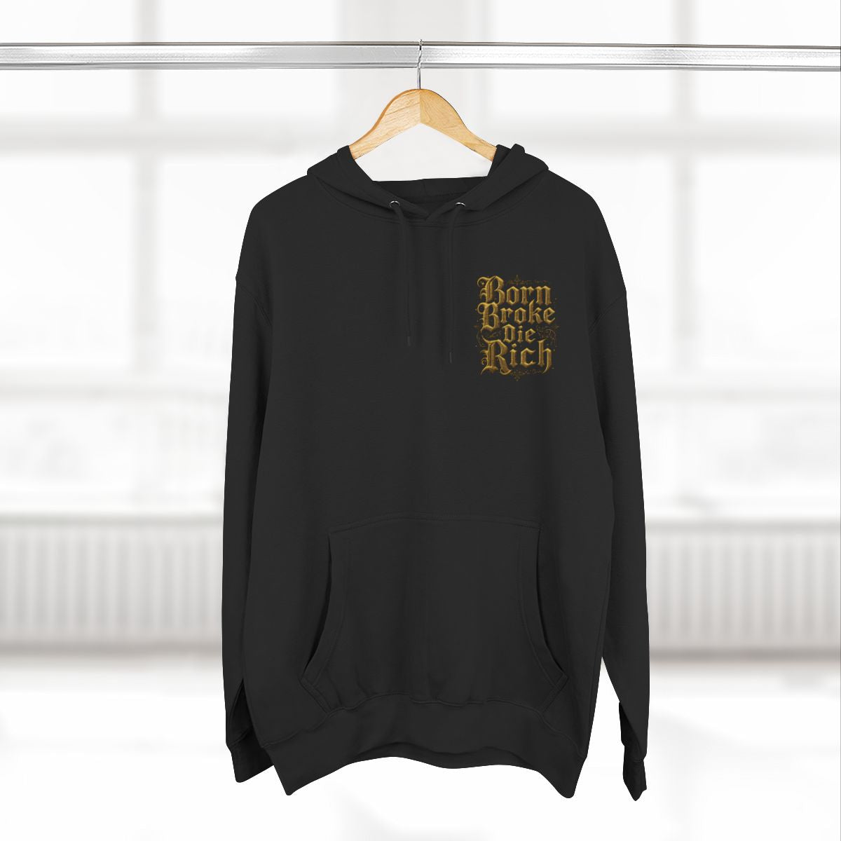 Color: Black | royal-gothic-typography-hoodie