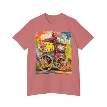 Color: Mauve | Size: XS | Product: Rustic Decorative Cart Theme T-Shirt | Category: Unisex