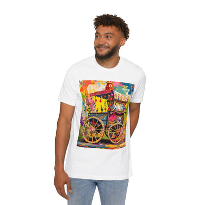 Color: White | Size: XS | Product: Rustic Decorative Cart Theme T-Shirt | Category: Unisex