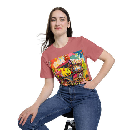 Color: Mauve | Size: XS | Product: Rustic Decorative Cart Theme T-Shirt | Category: Unisex