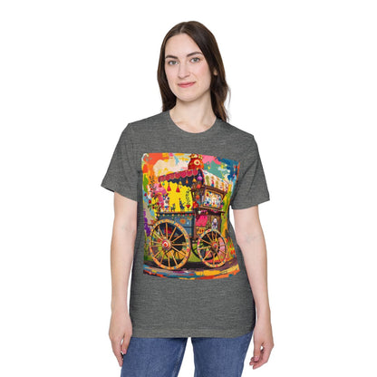 Color: Deep Heather | Size: XS | Product: Rustic Decorative Cart Theme T-Shirt | Category: Unisex