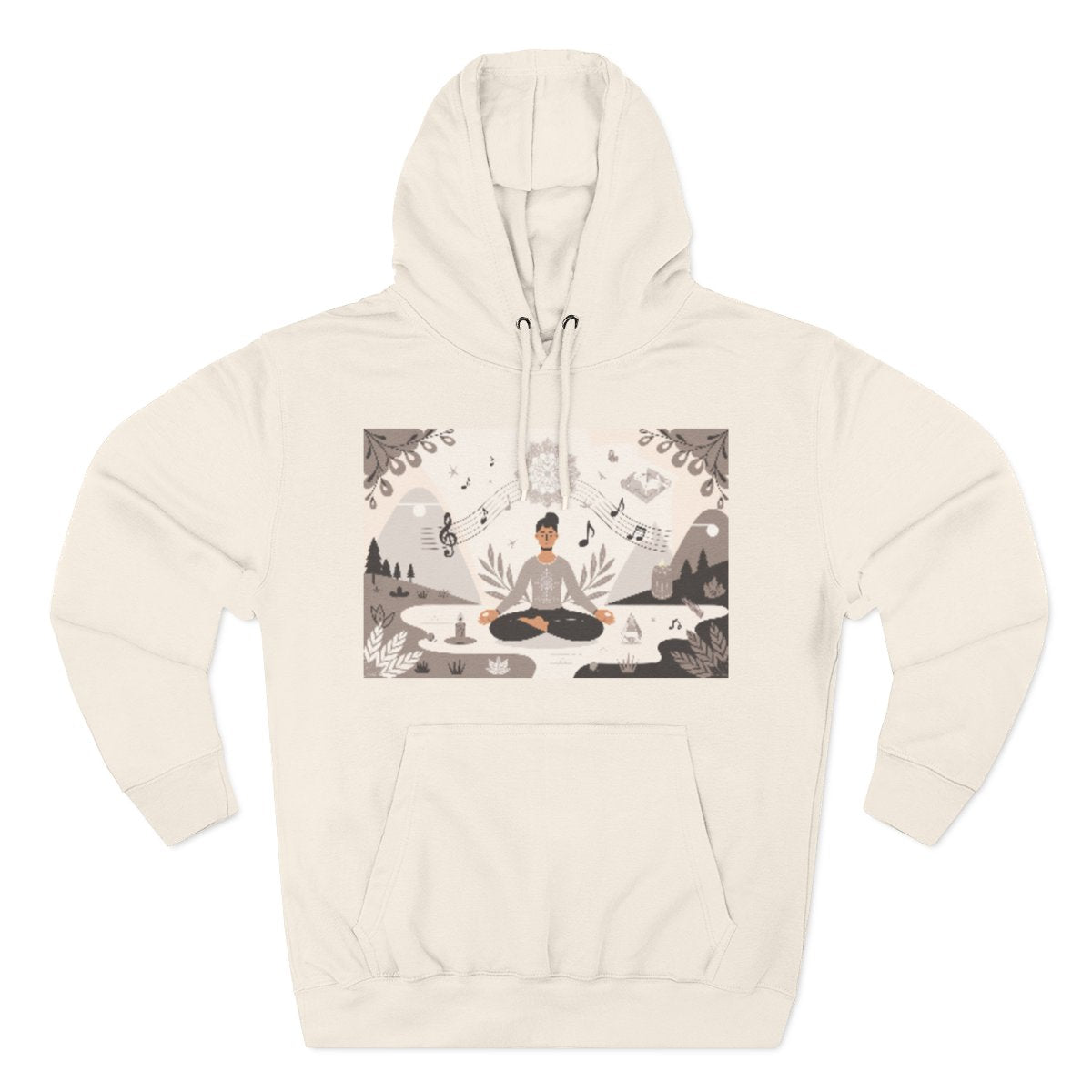 Color: Sandshell | Size: S | Product: Spiritual Harmony and Music Hoodie | Category: Unisex