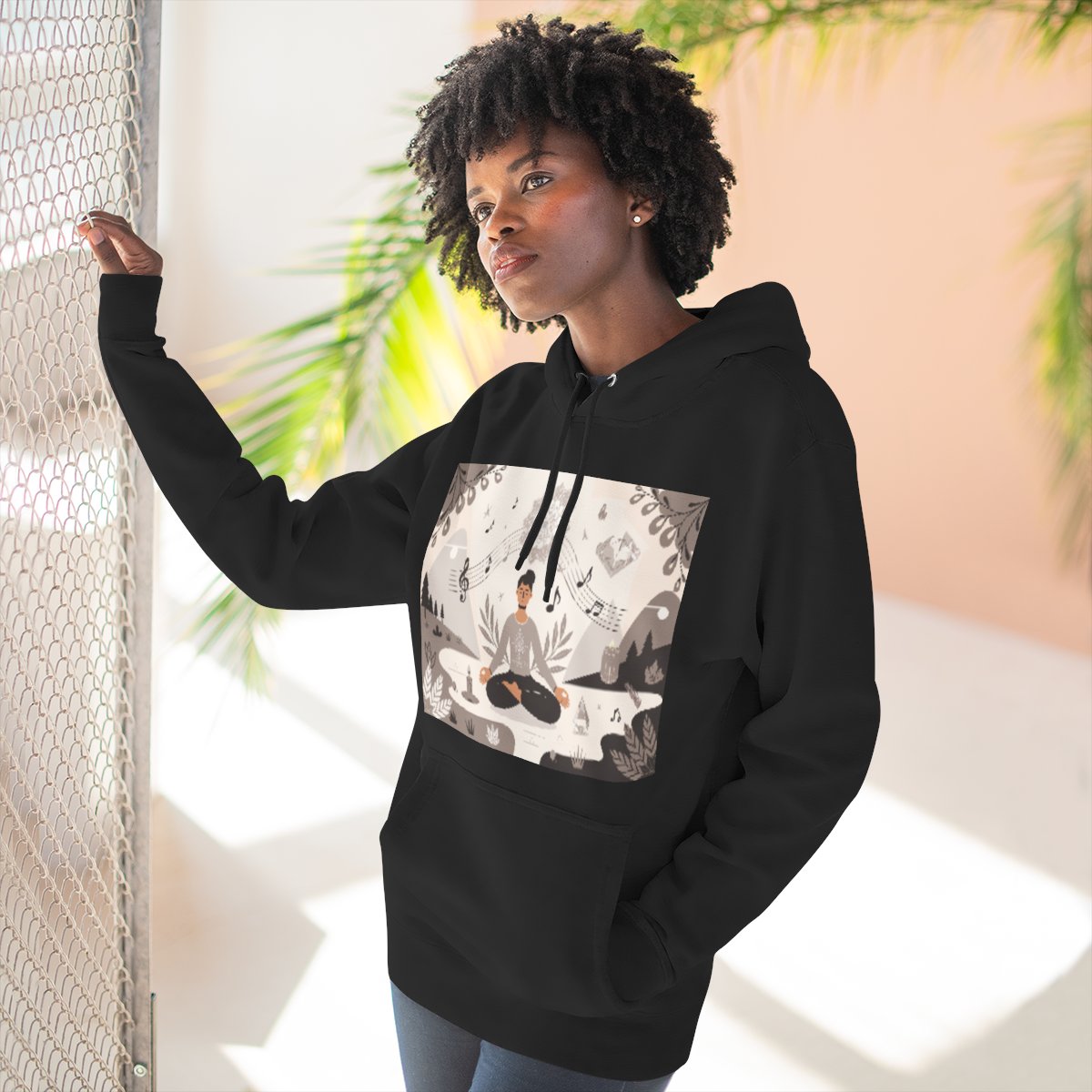 Color: Black | Size: S | Product: Spiritual Harmony and Music Hoodie | Category: Unisex