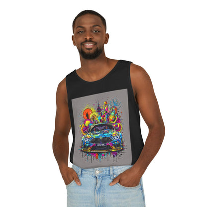 Color: Black | Size: XS | Product: Stylized Car Design Tanktop | Category: Unisex