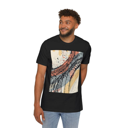 Color: Solid Black Blend | Size: XS | Product: Tire Tracks Abstract Art T-Shirt | Category: Unisex