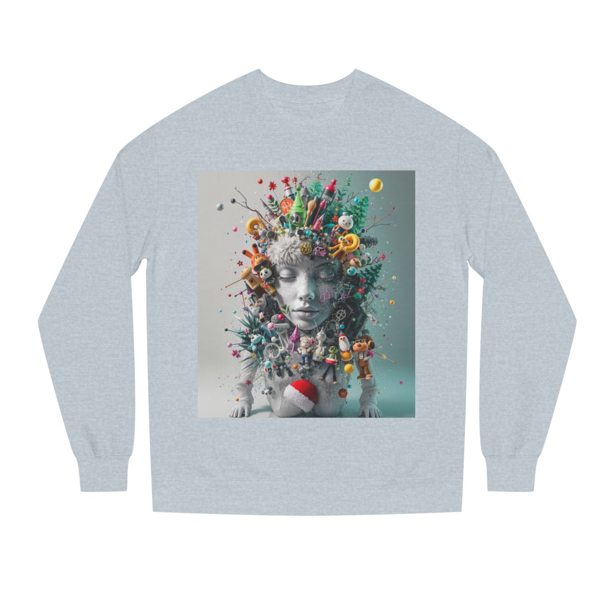 Color: Grey Heather | Size: XS | Product: Trending Photorealistic Style Crewneck | Category: Unisex