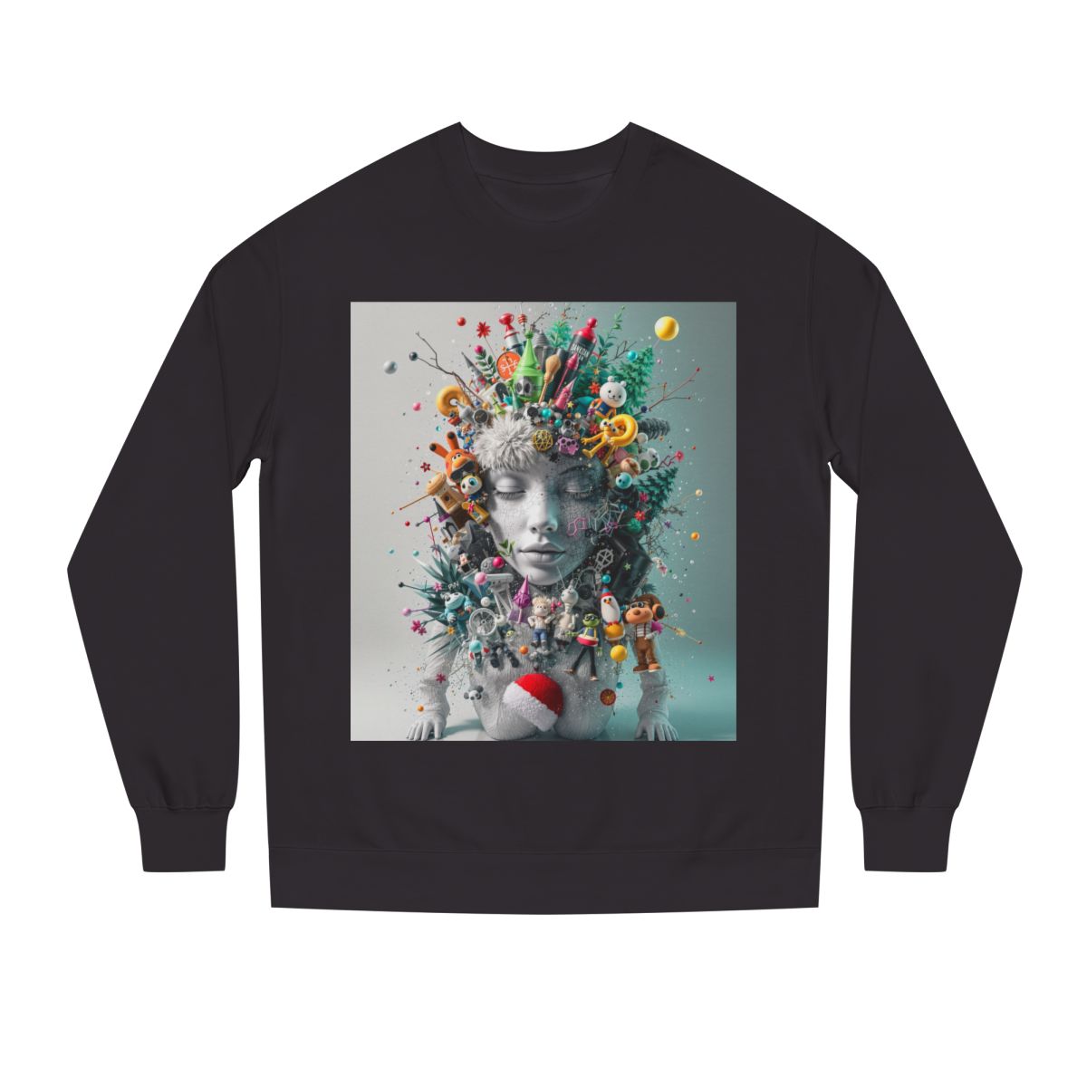 Color: Black | Size: XS | Product: Trending Photorealistic Style Crewneck | Category: Unisex