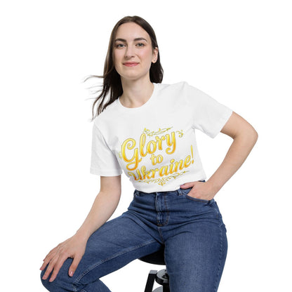 Color: White | Size: XS | Product: Ukrainian Flag Patriotic T-Shirt | Category: Unisex