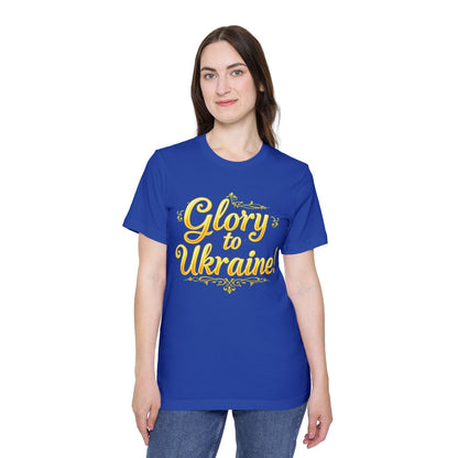 Color: True Royal | Size: XS | Product: Ukrainian Flag Patriotic T-Shirt | Category: Unisex